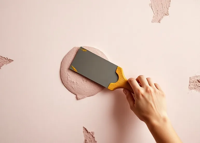 Application d'un enduit décoratif à la lisseuse sur un mur