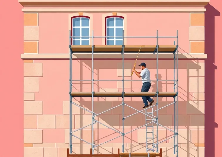 Ravalement de façade en pierre, nettoyage et application d'enduit
