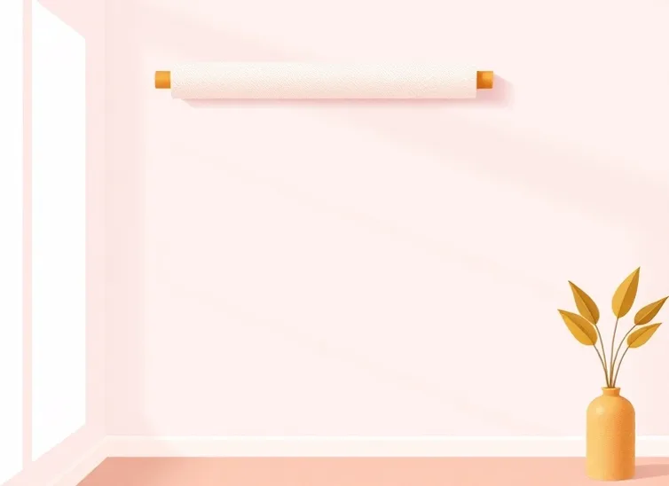 Pose de papier peint, rouleau et brosse à maroufler